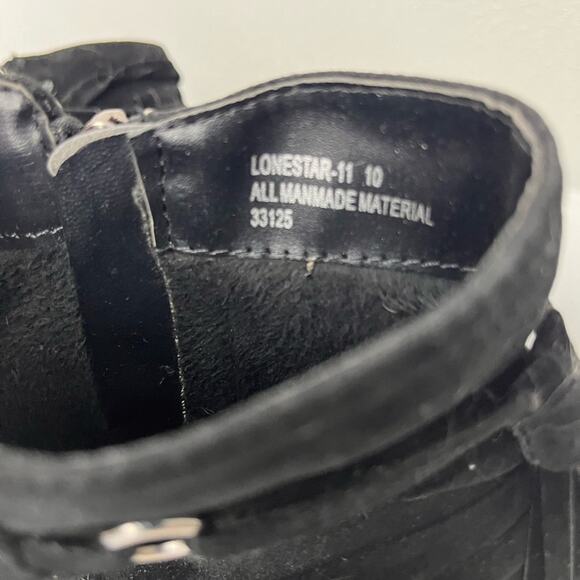 Anne Michelle Lonestar-11 black faux velvet stiletto heel boot size 10 - Picture 7 of 9